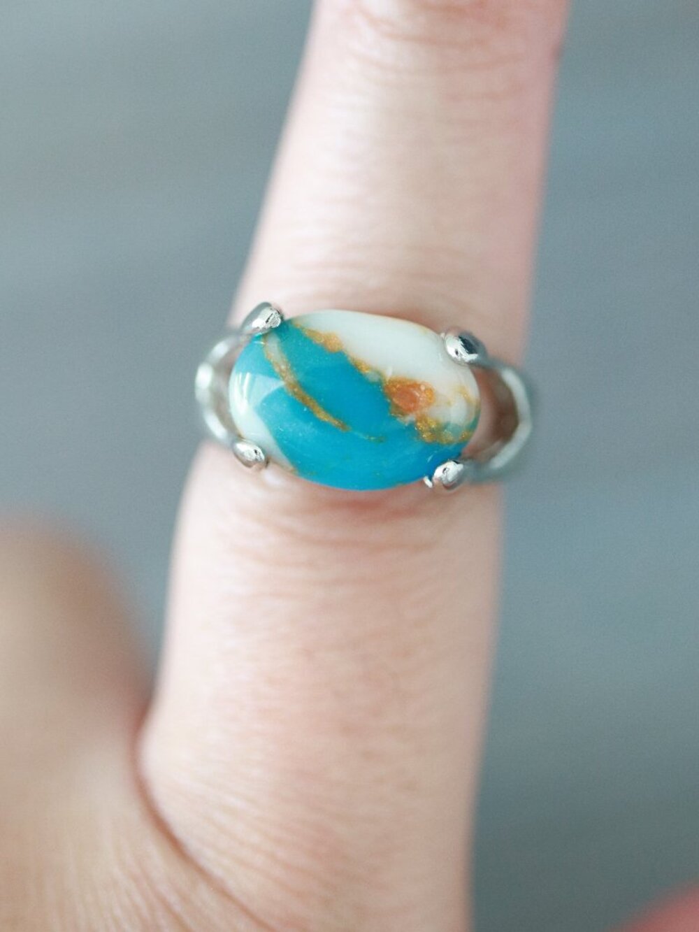 RGA7 Gemstone Ring Silver Plated